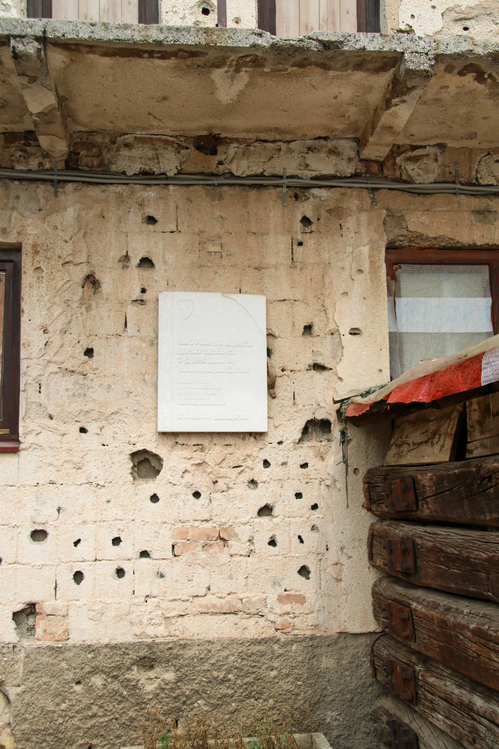 War Damaged Building in Sarajevo