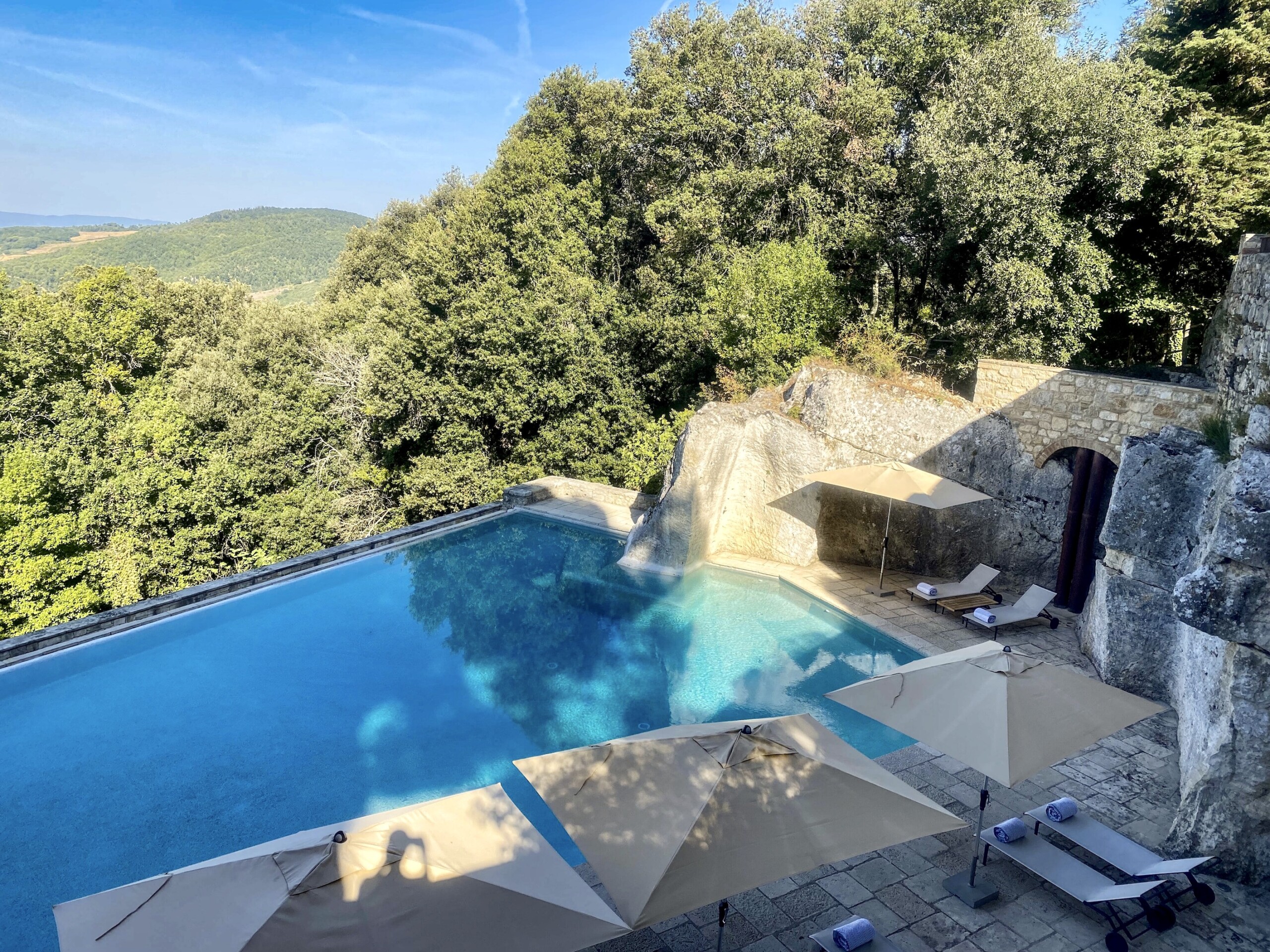 Borgo Pignano Infinity Pool from Stairs